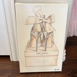 Jimmy Choo Canvas Art by Oliver Gal with Gold and Cream Heels